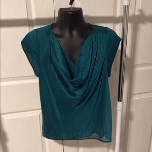 41 Hawthorn Teal Drape Neck Blouse